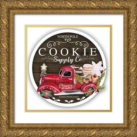 Cookie Supply Co Sign Gold Ornate Wood Framed Art Print with Double Matting by Sheena Pike Art
