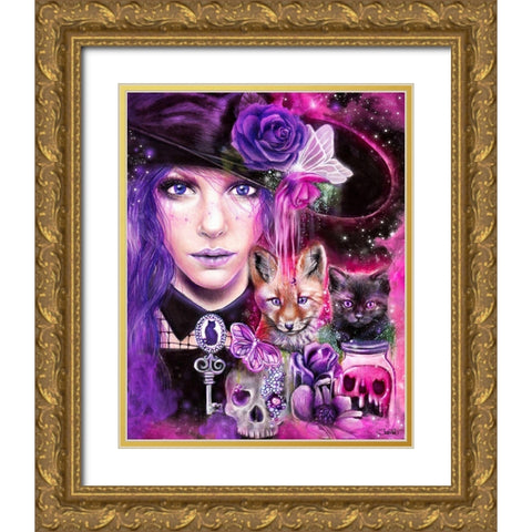 Something Wicked this way Comes Gold Ornate Wood Framed Art Print with Double Matting by Sheena Pike Art