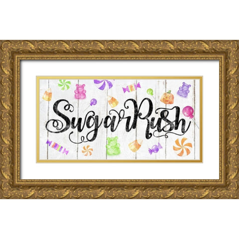 Sugar Rush Gold Ornate Wood Framed Art Print with Double Matting by Sheena Pike Art
