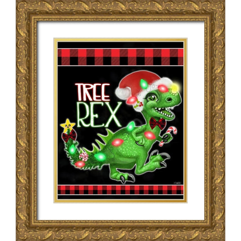 Tree Rex Gold Ornate Wood Framed Art Print with Double Matting by Sheena Pike Art