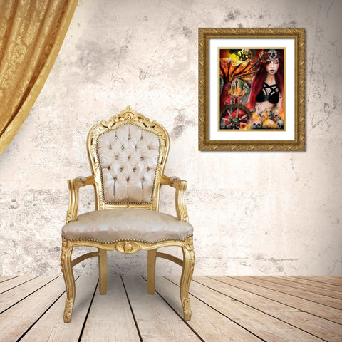 Blaze the Banished Gold Ornate Wood Framed Art Print with Double Matting by Sheena Pike Art