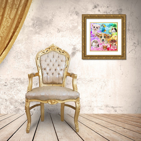 Confectionery Cuties Gold Ornate Wood Framed Art Print with Double Matting by Sheena Pike Art