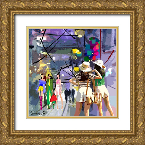 Happy Night Gold Ornate Wood Framed Art Print with Double Matting by Pansanit, Surapol