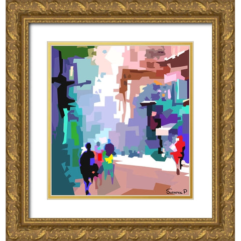 Quiet City Gold Ornate Wood Framed Art Print with Double Matting by Pansanit, Surapol