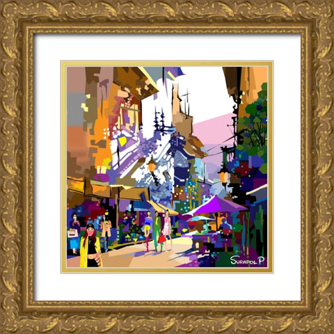 Urban Community Gold Ornate Wood Framed Art Print with Double Matting by Pansanit, Surapol