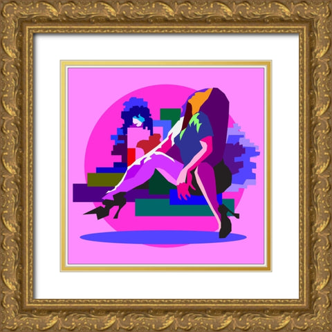 Moody Gold Ornate Wood Framed Art Print with Double Matting by Pansanit, Surapol