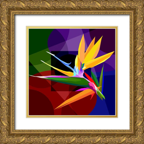 Bird Of Paradise 001 Gold Ornate Wood Framed Art Print with Double Matting by Pansanit, Surapol