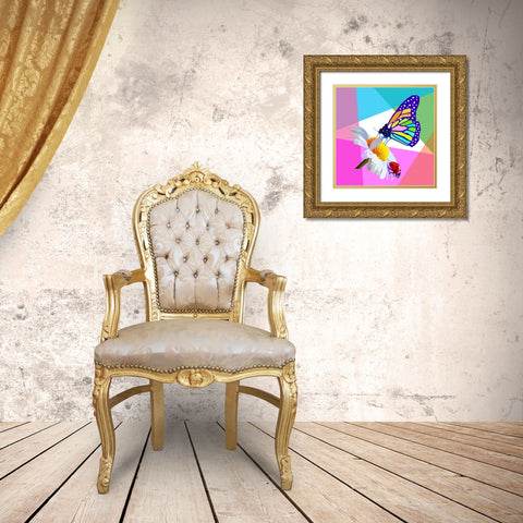 Butterfly Gold Ornate Wood Framed Art Print with Double Matting by Pansanit, Surapol