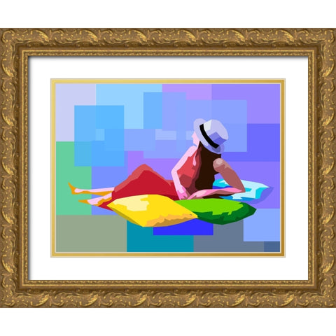 Female Gold Ornate Wood Framed Art Print with Double Matting by Pansanit, Surapol