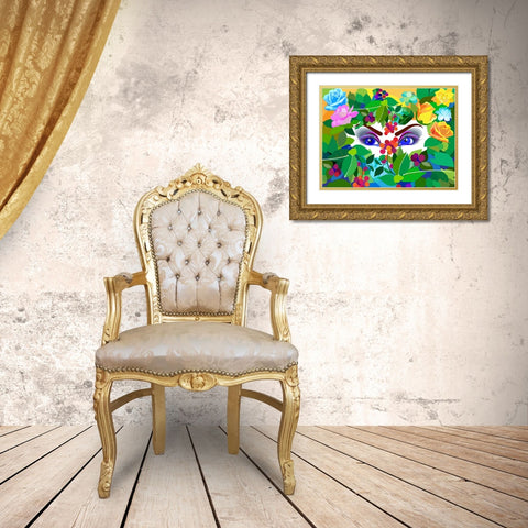 My Flowers - Eyes Gold Ornate Wood Framed Art Print with Double Matting by Pansanit, Surapol