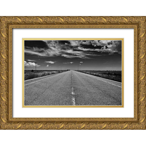 The Long Road Gold Ornate Wood Framed Art Print with Double Matting by Susan Vizvary Photography