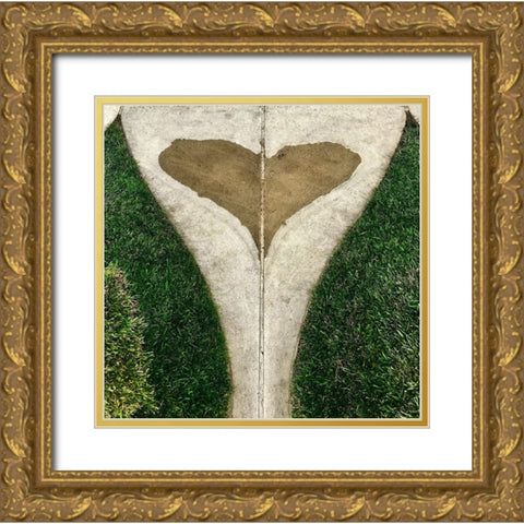 Water Heart  Gold Ornate Wood Framed Art Print with Double Matting by Susan Vizvary Photography
