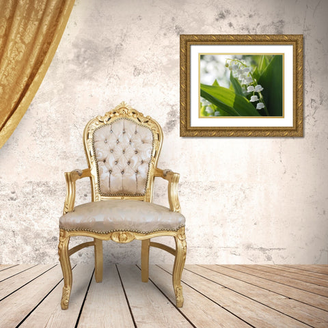 May Lilies Gold Ornate Wood Framed Art Print with Double Matting by Bonin, Suzanne
