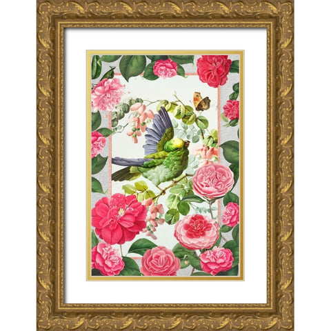 All The Flowers Gold Ornate Wood Framed Art Print with Double Matting by The Font Diva