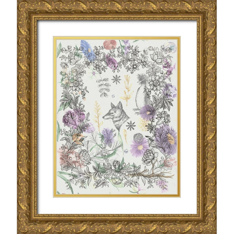 Celebrate Spring Gold Ornate Wood Framed Art Print with Double Matting by The Font Diva