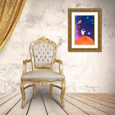 Galaxy Guy Gold Ornate Wood Framed Art Print with Double Matting by The Font Diva
