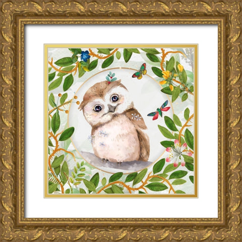 Hoo Hoo Gold Ornate Wood Framed Art Print with Double Matting by The Font Diva