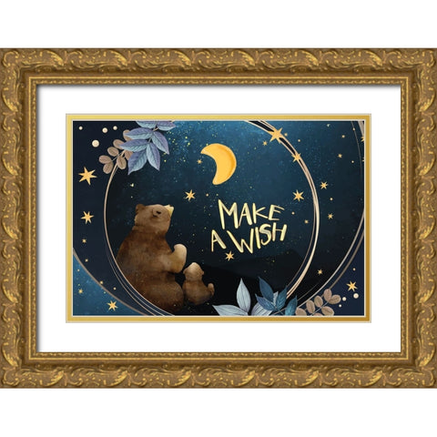 Make A Wish Gold Ornate Wood Framed Art Print with Double Matting by The Font Diva
