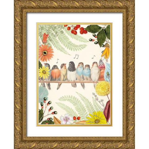 Tweet Gold Ornate Wood Framed Art Print with Double Matting by The Font Diva