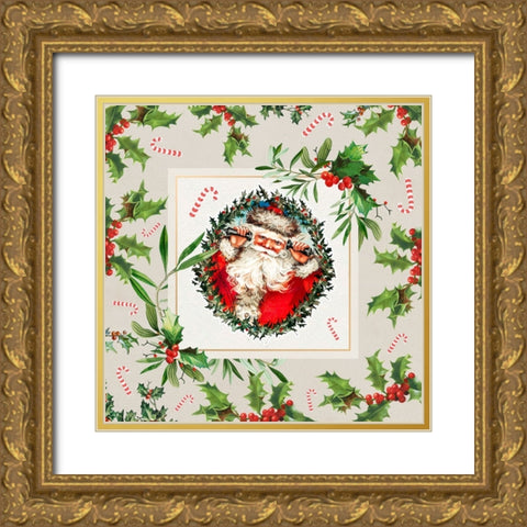 Call for Kris Kringle Gold Ornate Wood Framed Art Print with Double Matting by The Font Diva