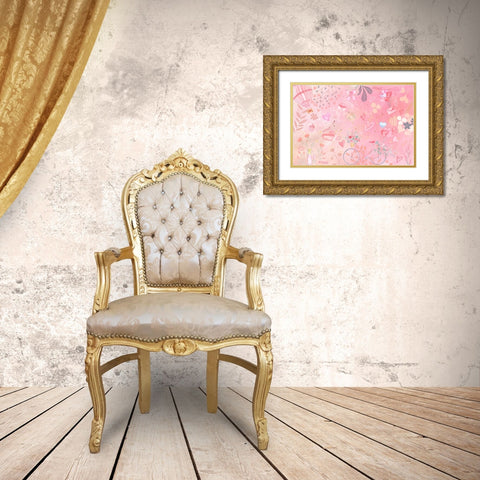 Ride with my Sweetheart Gold Ornate Wood Framed Art Print with Double Matting by The Font Diva