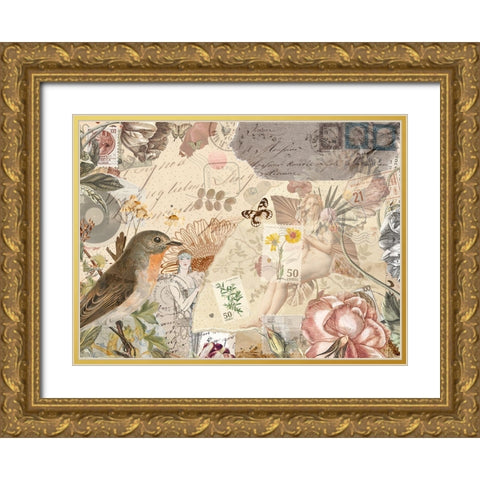 Letters to Home Gold Ornate Wood Framed Art Print with Double Matting by The Font Diva