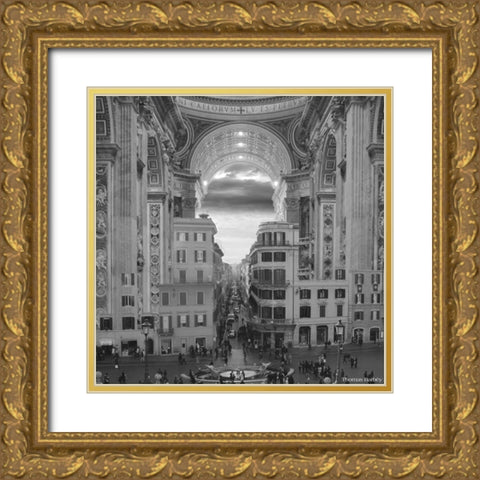 A Hole in the Wall Gold Ornate Wood Framed Art Print with Double Matting by Barbey, Thomas