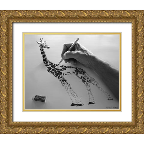 A Pain In The Neck Gold Ornate Wood Framed Art Print with Double Matting by Barbey, Thomas