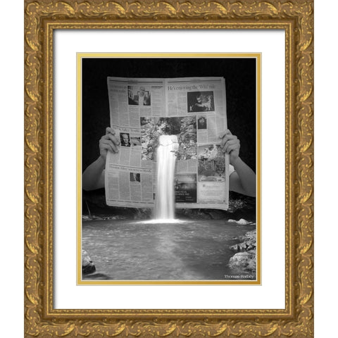 Breaking News Gold Ornate Wood Framed Art Print with Double Matting by Barbey, Thomas