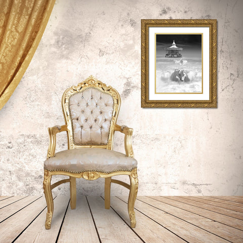 Horsing Around Vertical Gold Ornate Wood Framed Art Print with Double Matting by Barbey, Thomas