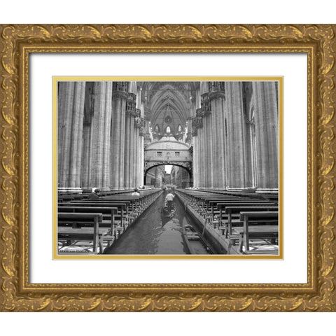 ODUOMOMIO Gold Ornate Wood Framed Art Print with Double Matting by Barbey, Thomas