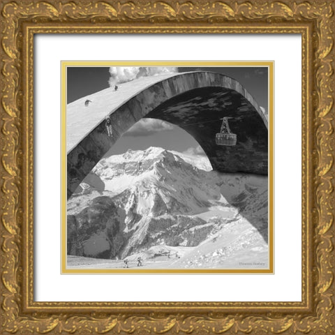 Over the Hill Gold Ornate Wood Framed Art Print with Double Matting by Barbey, Thomas