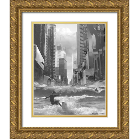 Swell Time in Town Gold Ornate Wood Framed Art Print with Double Matting by Barbey, Thomas