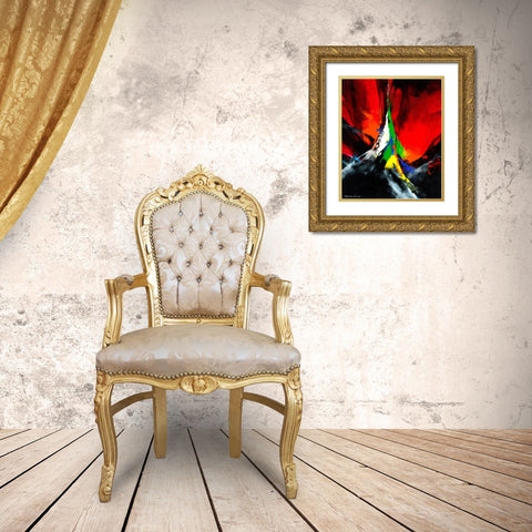 Joyful II Gold Ornate Wood Framed Art Print with Double Matting by Leung, Thomas