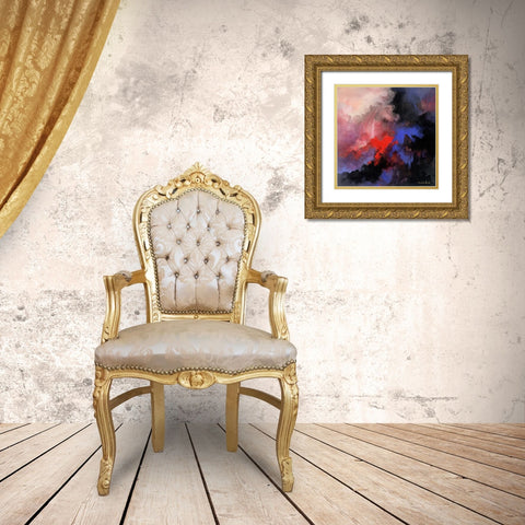 The Red Tree Gold Ornate Wood Framed Art Print with Double Matting by Leung, Thomas