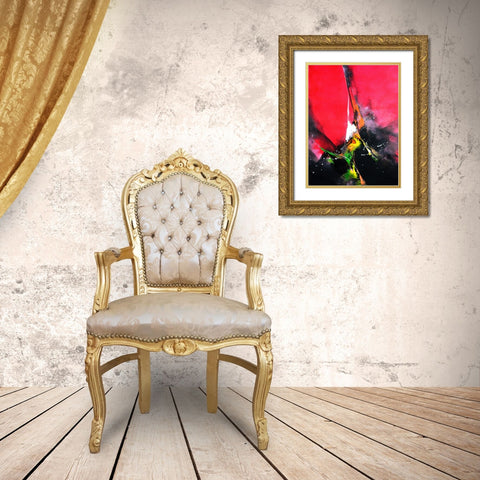 Action Gold Ornate Wood Framed Art Print with Double Matting by Leung, Thomas