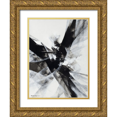 Crisscross Gold Ornate Wood Framed Art Print with Double Matting by Leung, Thomas