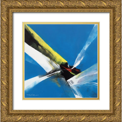 Dancing Color Gold Ornate Wood Framed Art Print with Double Matting by Leung, Thomas