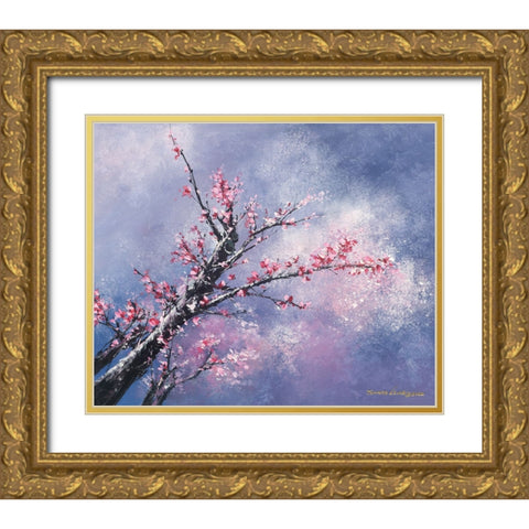 Blossom Season Gold Ornate Wood Framed Art Print with Double Matting by Leung, Thomas