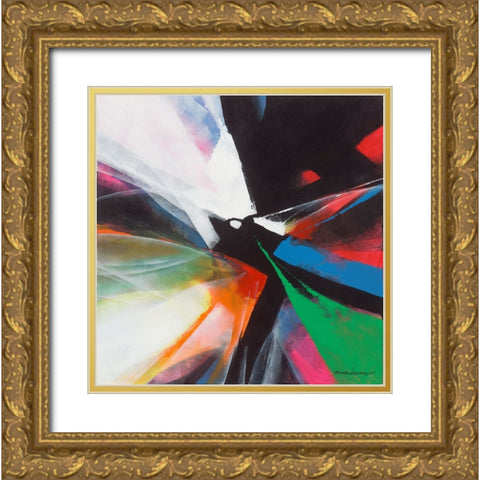 Dancing Color 4 Gold Ornate Wood Framed Art Print with Double Matting by Leung, Thomas