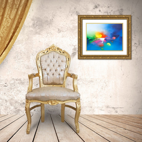 Melody Gold Ornate Wood Framed Art Print with Double Matting by Leung, Thomas