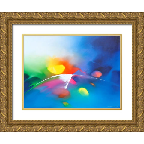 Melody Gold Ornate Wood Framed Art Print with Double Matting by Leung, Thomas