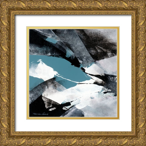 Wave 4 Gold Ornate Wood Framed Art Print with Double Matting by Leung, Thomas