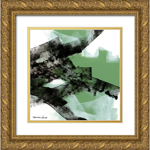 Wave 6 Gold Ornate Wood Framed Art Print with Double Matting by Leung, Thomas