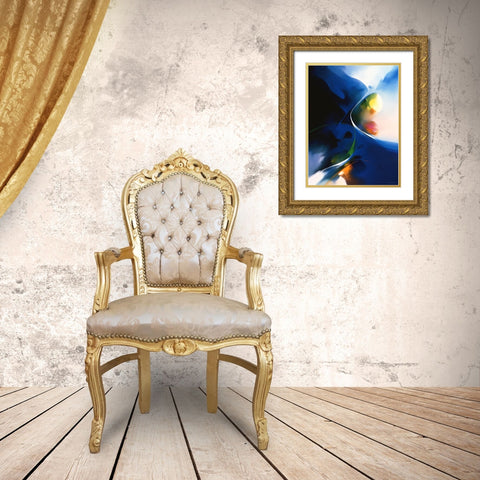Magnetism Gold Ornate Wood Framed Art Print with Double Matting by Leung, Thomas