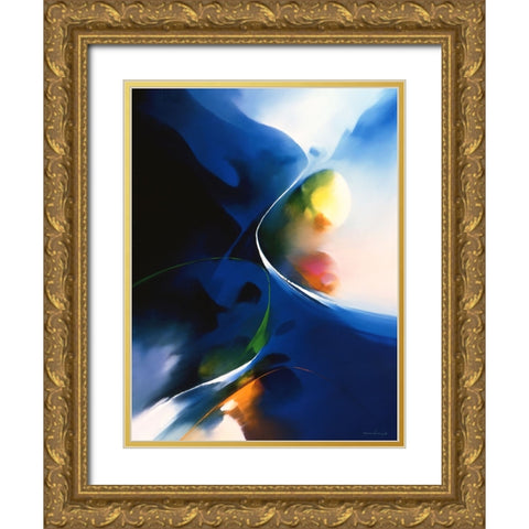 Magnetism Gold Ornate Wood Framed Art Print with Double Matting by Leung, Thomas