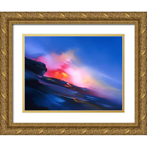 Dawn of Pele Gold Ornate Wood Framed Art Print with Double Matting by Leung, Thomas