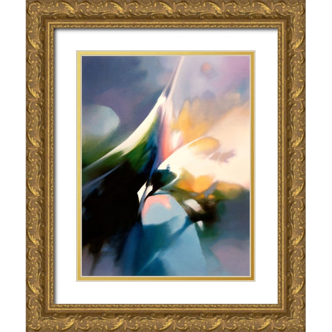 Effervescence Gold Ornate Wood Framed Art Print with Double Matting by Leung, Thomas