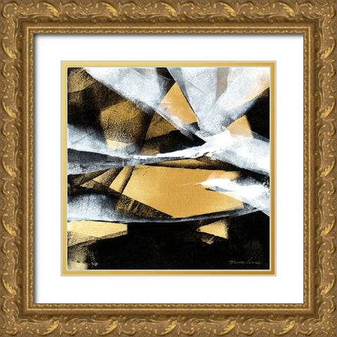 Wave 8 Gold Ornate Wood Framed Art Print with Double Matting by Leung, Thomas