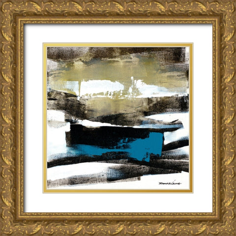 Wave 10 Gold Ornate Wood Framed Art Print with Double Matting by Leung, Thomas